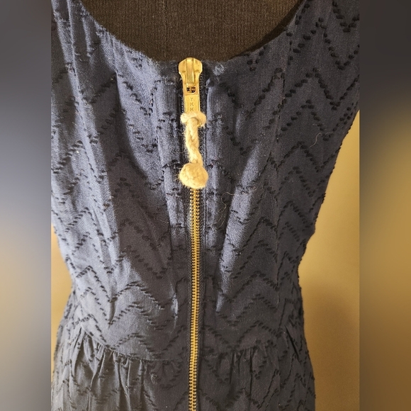 Vineyard Vines Navy Sleeveless Scoop Neck Cotton Dress Size 6 - Picture 5 of 6